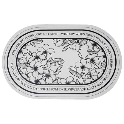 Rynx | Black and white flower diatomaceous earth bath mat