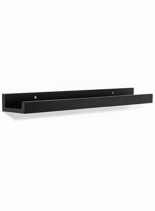 Rynx | Black pine wood wall shelf, 24 inches | 61 cm