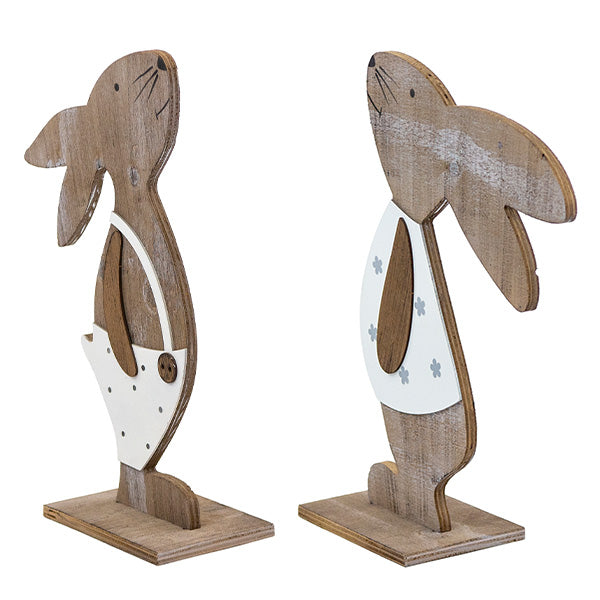 Rynx | Boy & Girl Bunny Easter Decorations, Set of 2, Choose Your Style