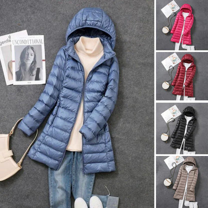 RYNX | Ultralight, Packable, Long Puffer Coat Haze Gray