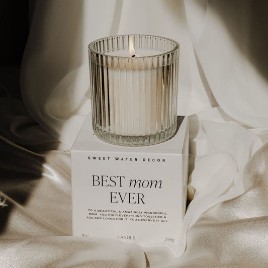 Rynx | Best Mom Ever Soy Wax Candle - Ribbed Glass Container with Box - 11 oz