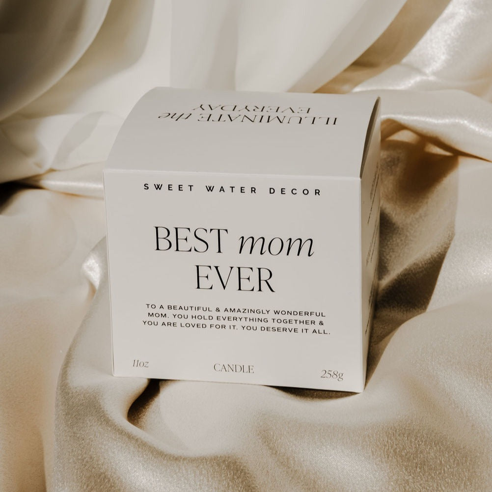 Rynx | Best Mom Ever Soy Wax Candle - Ribbed Glass Container with Box - 11 oz