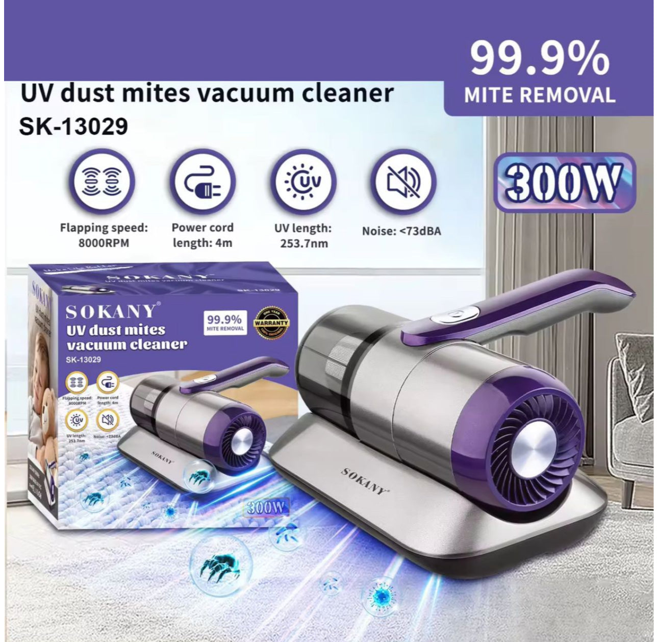Rynx | SOKANY UV Dust Mite Vacuum Cleaner
