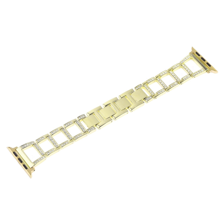 Rynx | Colorful Diamond Stainless Steel Watch Band for Apple Watch Series 10 42mm / 9&8&7 41mm / SE 3&SE 2&6&SE&5&4 40mm / 3&2&1 38mm (Gold)