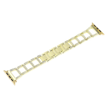 Rynx | Colorful Diamond Stainless Steel Watch Band for Apple Watch Series 10 42mm / 9&8&7 41mm / SE 3&SE 2&6&SE&5&4 40mm / 3&2&1 38mm (Gold)
