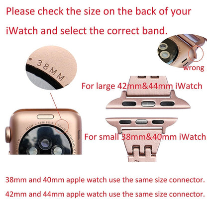 Rynx | Colorful Diamond Stainless Steel Watch Band for Apple Watch Series 10 42mm / 9&8&7 41mm / SE 3&SE 2&6&SE&5&4 40mm / 3&2&1 38mm (Gold)