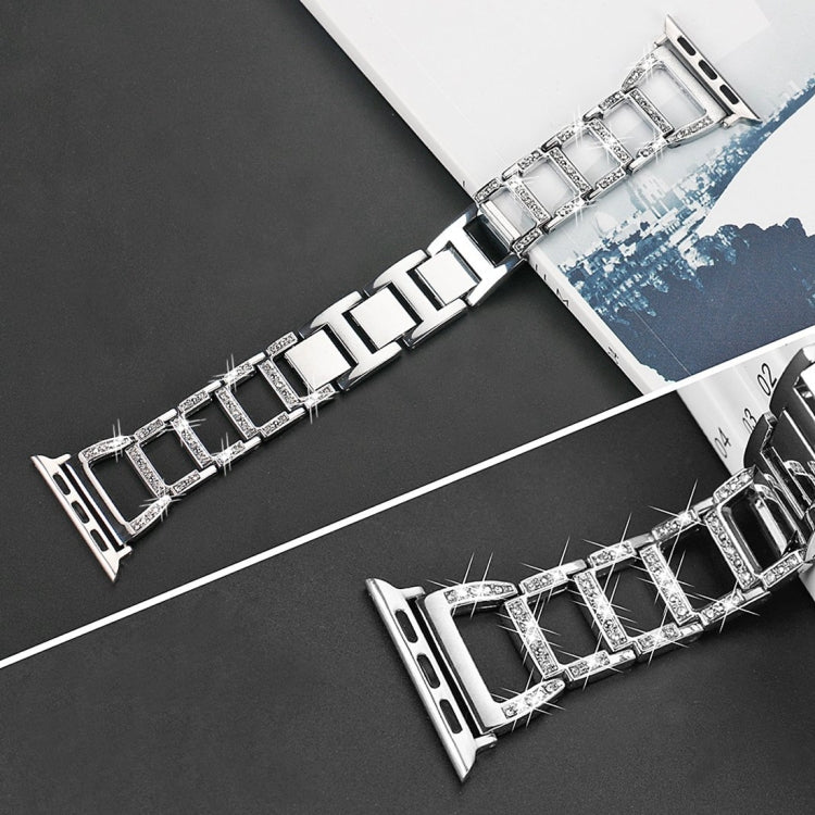 Rynx | Colorful Diamond Stainless Steel Watch Band for Apple Watch Series 10 42mm / 9&8&7 41mm / SE 3&SE 2&6&SE&5&4 40mm / 3&2&1 38mm (Gold)