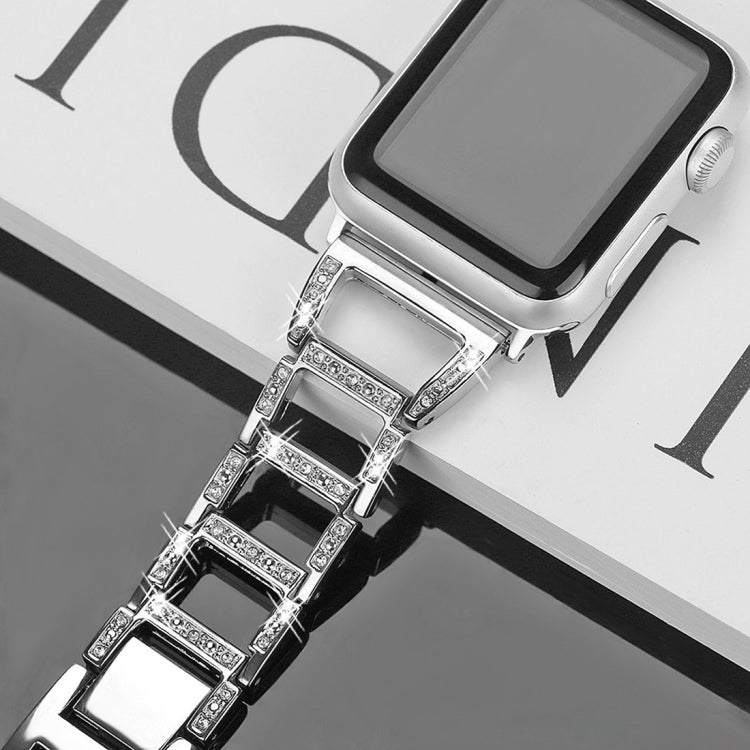 Rynx | Colorful Diamond Stainless Steel Watch Band for Apple Watch Series 10 42mm / 9&8&7 41mm / SE 3&SE 2&6&SE&5&4 40mm / 3&2&1 38mm (Gold)