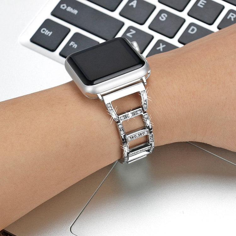 Rynx | Colorful Diamond Stainless Steel Watch Band for Apple Watch Series 10 42mm / 9&8&7 41mm / SE 3&SE 2&6&SE&5&4 40mm / 3&2&1 38mm (Gold)