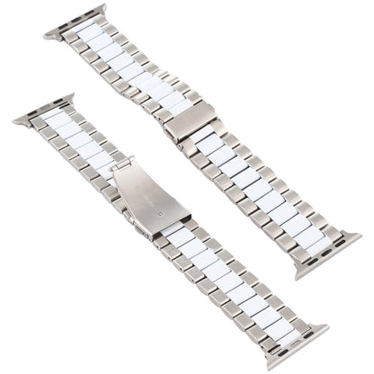 Rynx | For Apple Watch Series 7 41mm / 6 & SE & 5 & 4 40mm / 3 & 2 & 1 38mm Stainless Steel Wristband (white + silver)