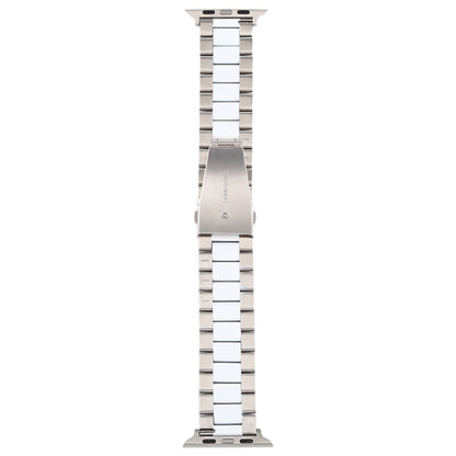 Rynx | For Apple Watch Series 7 41mm / 6 & SE & 5 & 4 40mm / 3 & 2 & 1 38mm Stainless Steel Wristband (white + silver)