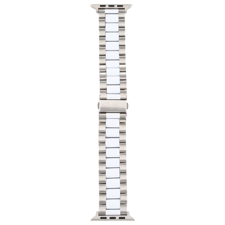 Rynx | For Apple Watch Series 7 41mm / 6 & SE & 5 & 4 40mm / 3 & 2 & 1 38mm Stainless Steel Wristband (white + silver)