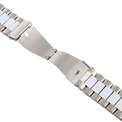 Rynx | For Apple Watch Series 7 41mm / 6 & SE & 5 & 4 40mm / 3 & 2 & 1 38mm Stainless Steel Wristband (white + silver)