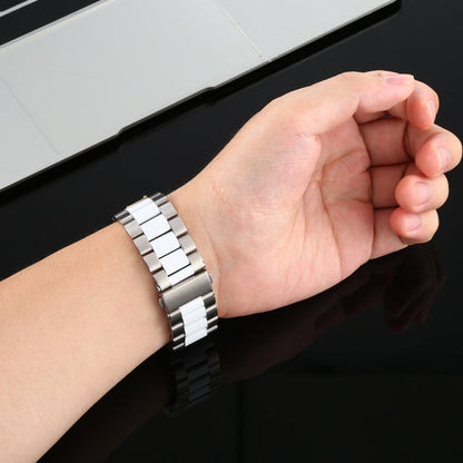 Rynx | For Apple Watch Series 7 41mm / 6 & SE & 5 & 4 40mm / 3 & 2 & 1 38mm Stainless Steel Wristband (white + silver)