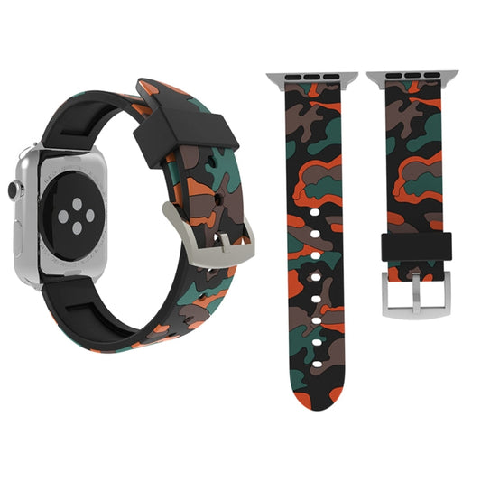 Rynx | For Apple Watch Series 3 & 2 & 1 42mm Fashion Camouflage Pattern Silicone Watch Strap (Red)