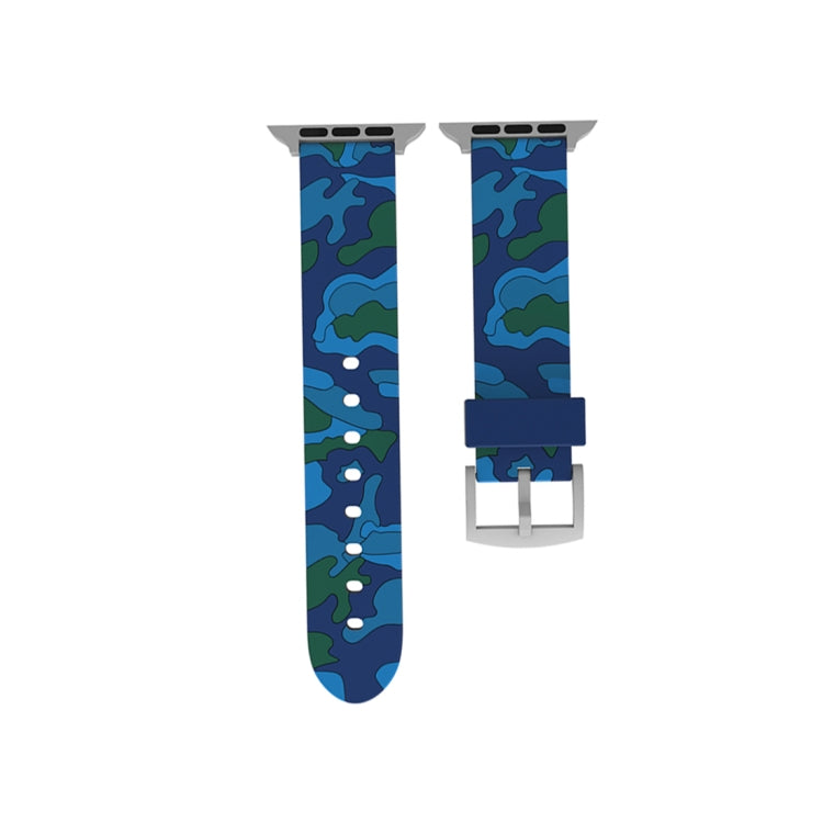 Rynx | For Apple Watch Series 3 & 2 & 1 42mm Fashion Camouflage Pattern Silicone Watch Band (Blue)