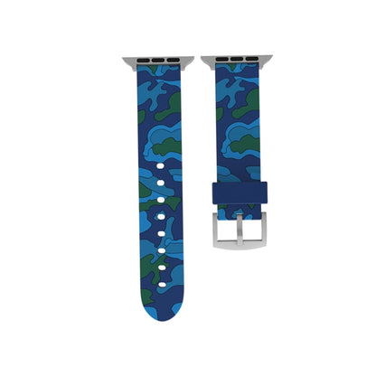 Rynx | For Apple Watch Series 3 & 2 & 1 42mm Fashion Camouflage Pattern Silicone Watch Band (Blue)