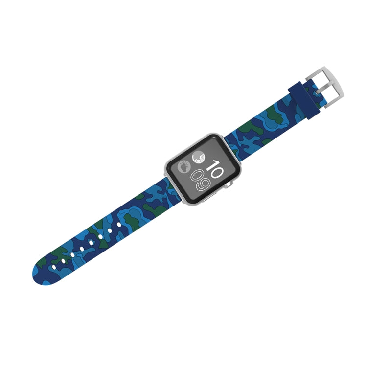 Rynx | For Apple Watch Series 3 & 2 & 1 42mm Fashion Camouflage Pattern Silicone Watch Band (Blue)