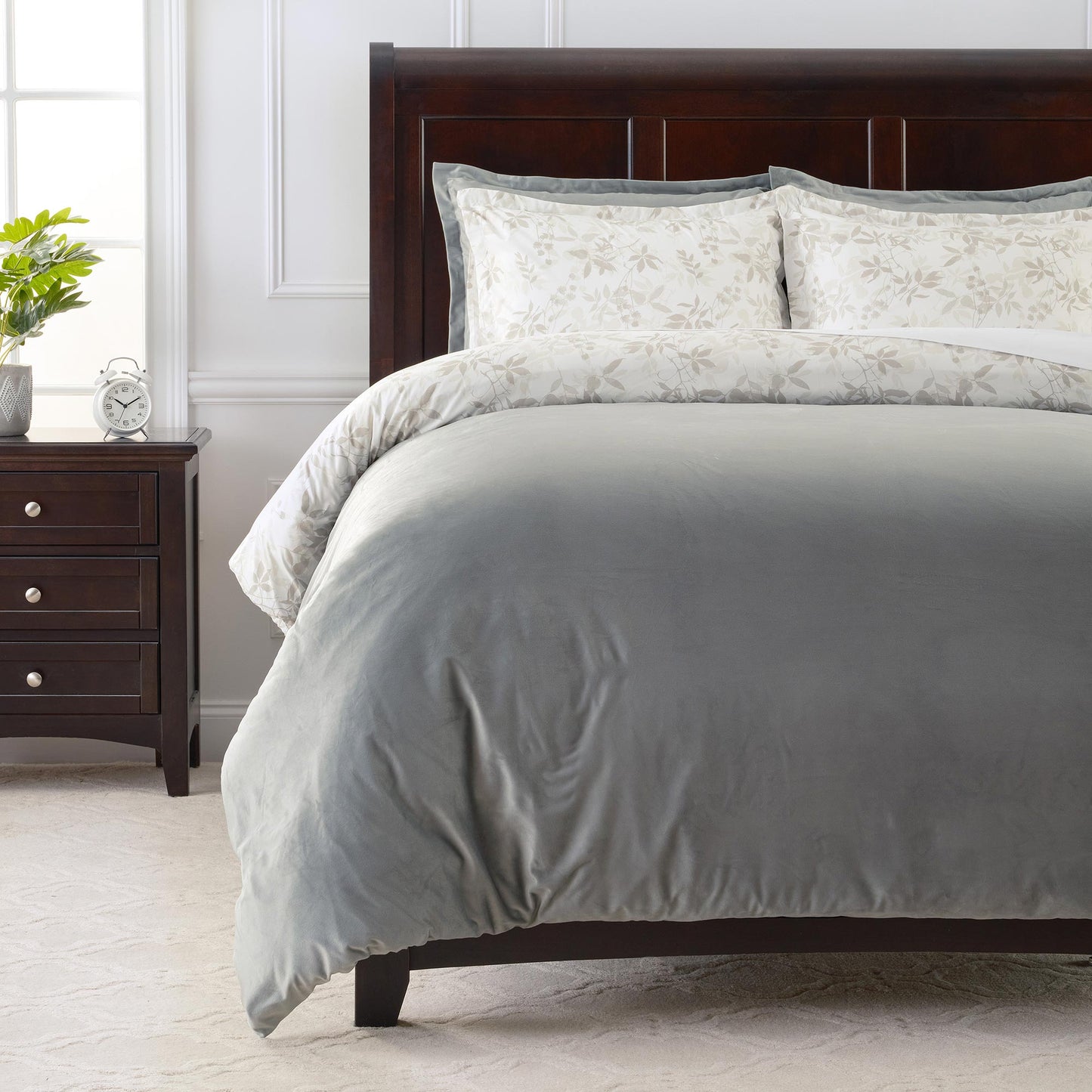 Rynx | 5-piece sheet foil reversible velvet duvet cover sets