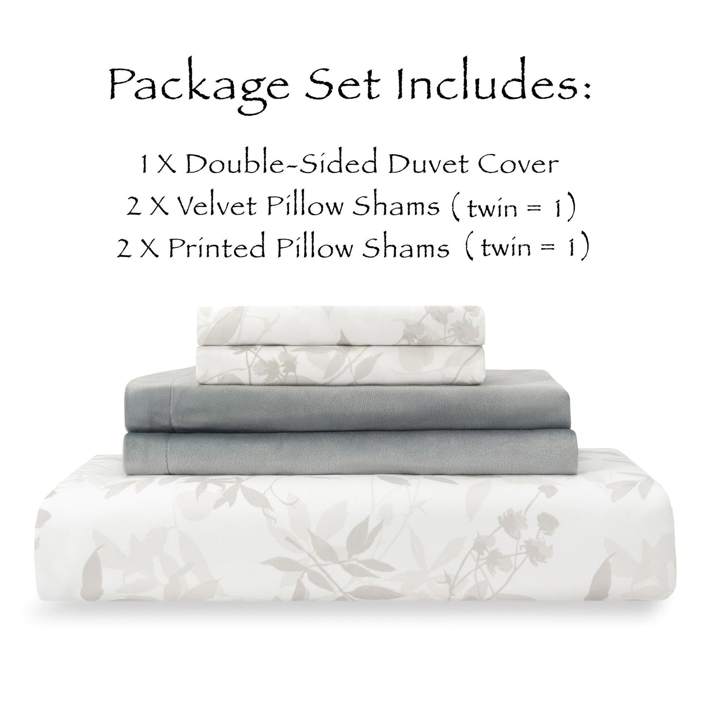 Rynx | 5-piece sheet foil reversible velvet duvet cover sets