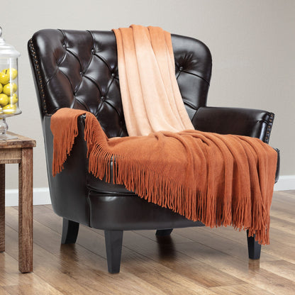 Rynx | Ombre Fringe Throw Blanket