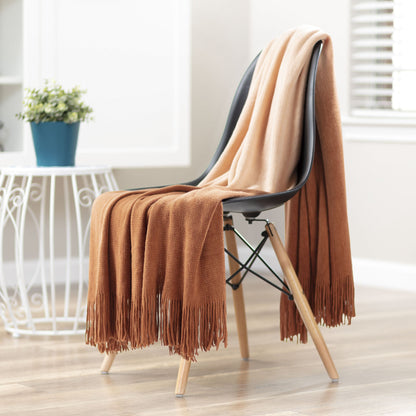 Rynx | Ombre Fringe Throw Blanket