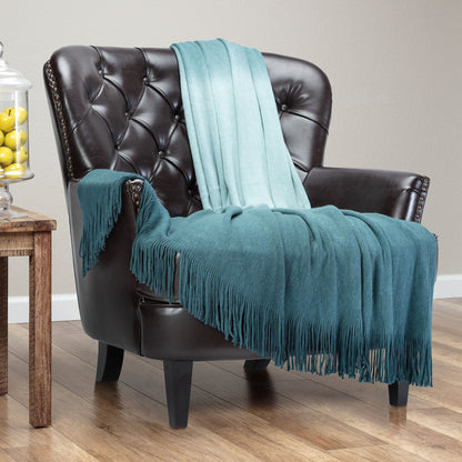 Rynx | Ombre Fringe Throw Blanket