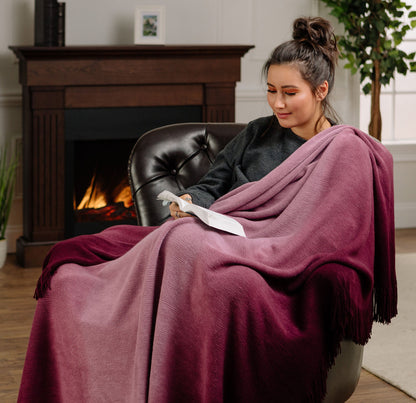 Rynx | Ombre Fringe Throw Blanket