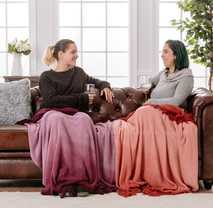 Rynx | Ombre Fringe Throw Blanket