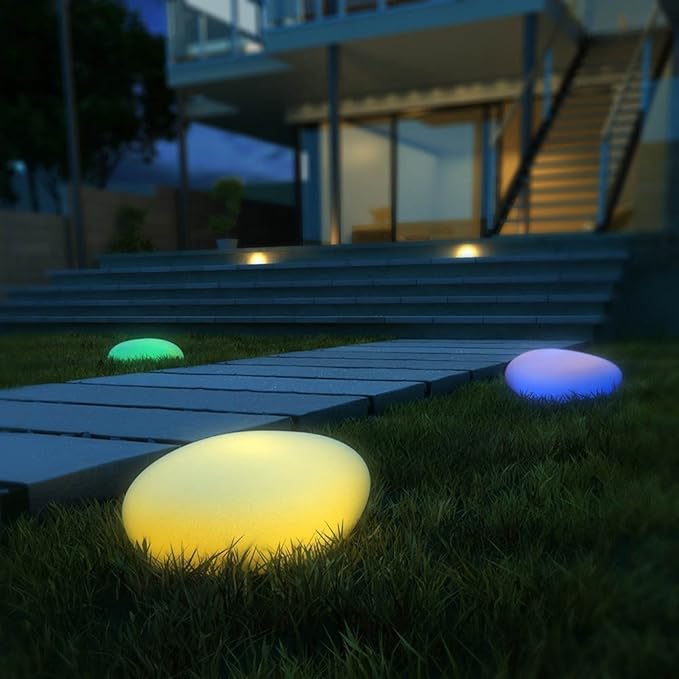 RYNX | Solar Garden Lamp In Fake Stone Tiles