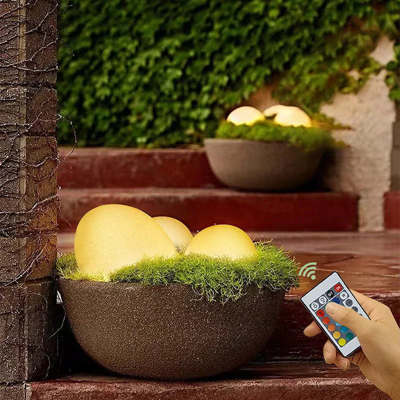 RYNX | Solar Garden Lamp In Fake Stone Tiles