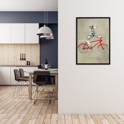 Rynx | Dalmatian On Bicycle Art Print by Coco Deparis
