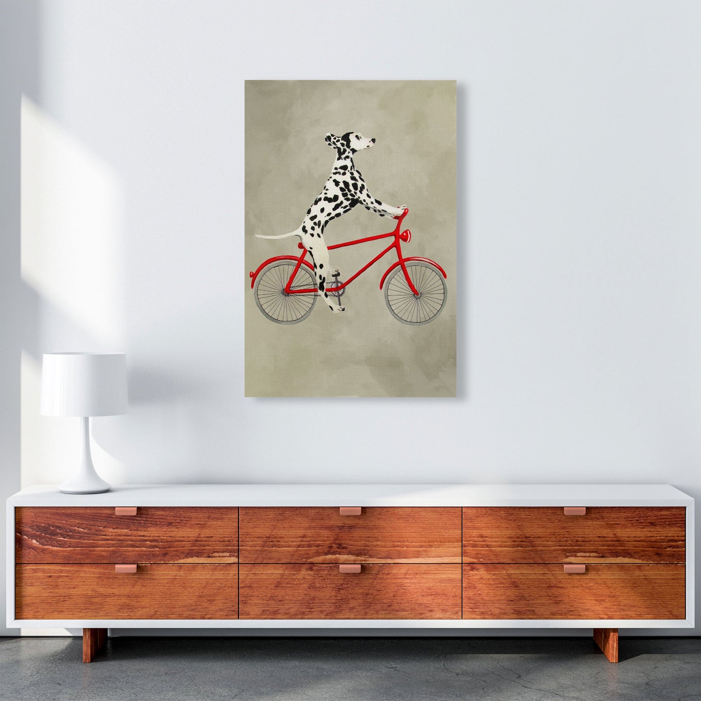 Rynx | Dalmatian On Bicycle Art Print by Coco Deparis