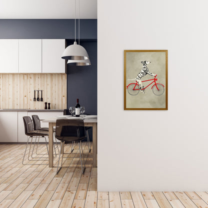 Rynx | Dalmatian On Bicycle Art Print by Coco Deparis