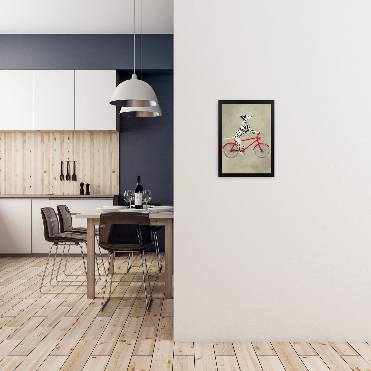 Rynx | Dalmatian On Bicycle Art Print by Coco Deparis