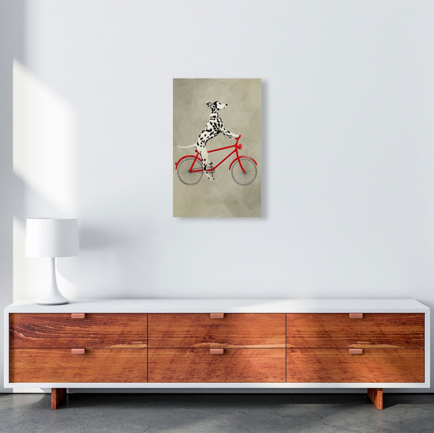 Rynx | Dalmatian On Bicycle Art Print by Coco Deparis