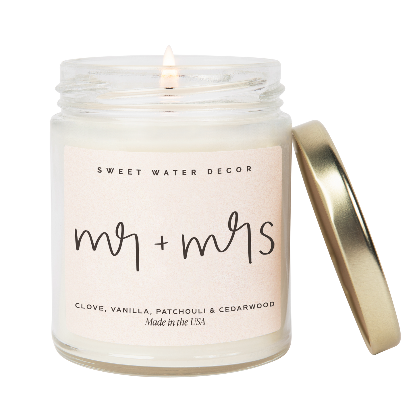 Rynx | Mr. & Mrs. Quote Candle - Clear Container - 9 oz