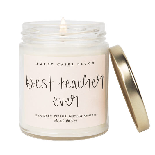 Rynx | Best Teacher All Soy Candle - Clear Jar - 9 oz (Salt and Sea)