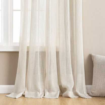 Rynx | Eden Soft Woven Texture Sheer Curtains Linen Linen Tulle