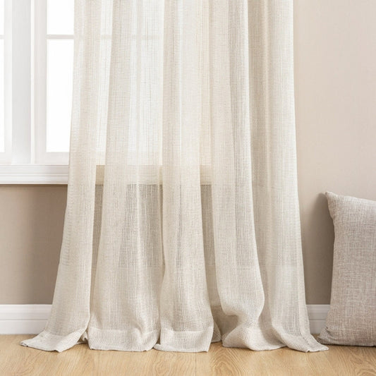 Rynx | Eden Soft Woven Texture Sheer Curtains Linen Linen Tulle