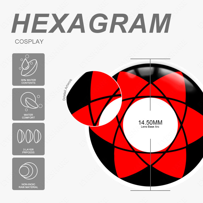 Rynx Cosplay HEXAGRAM 14.5mm 1 Pair | 1 Year