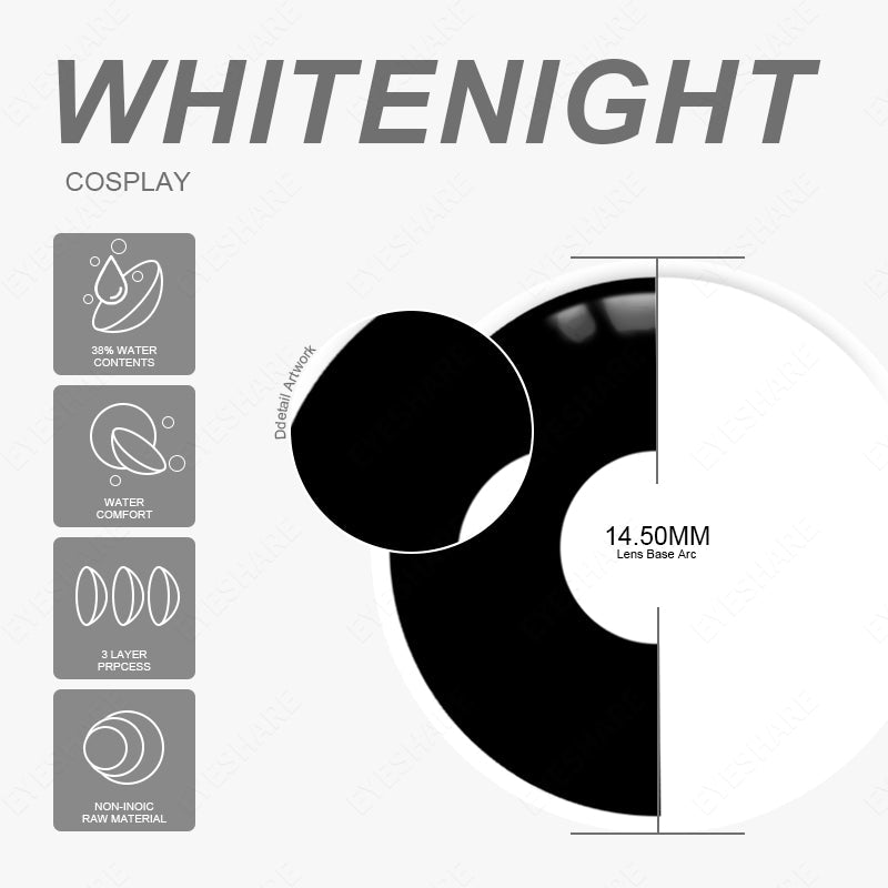 Rynx Cosplay Whitenigh 14.5mm 1 Pair | 1 Year