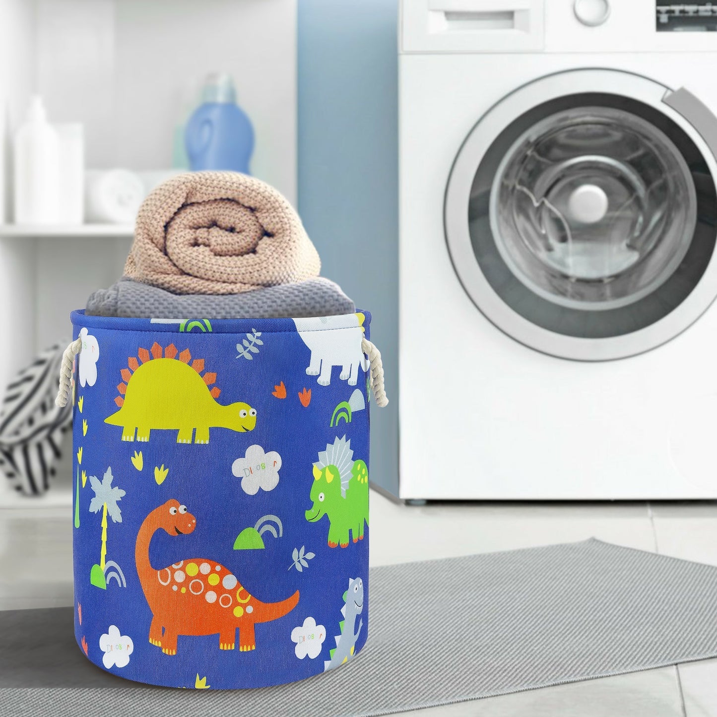Rynx | Blue dinosaur laundry basket
