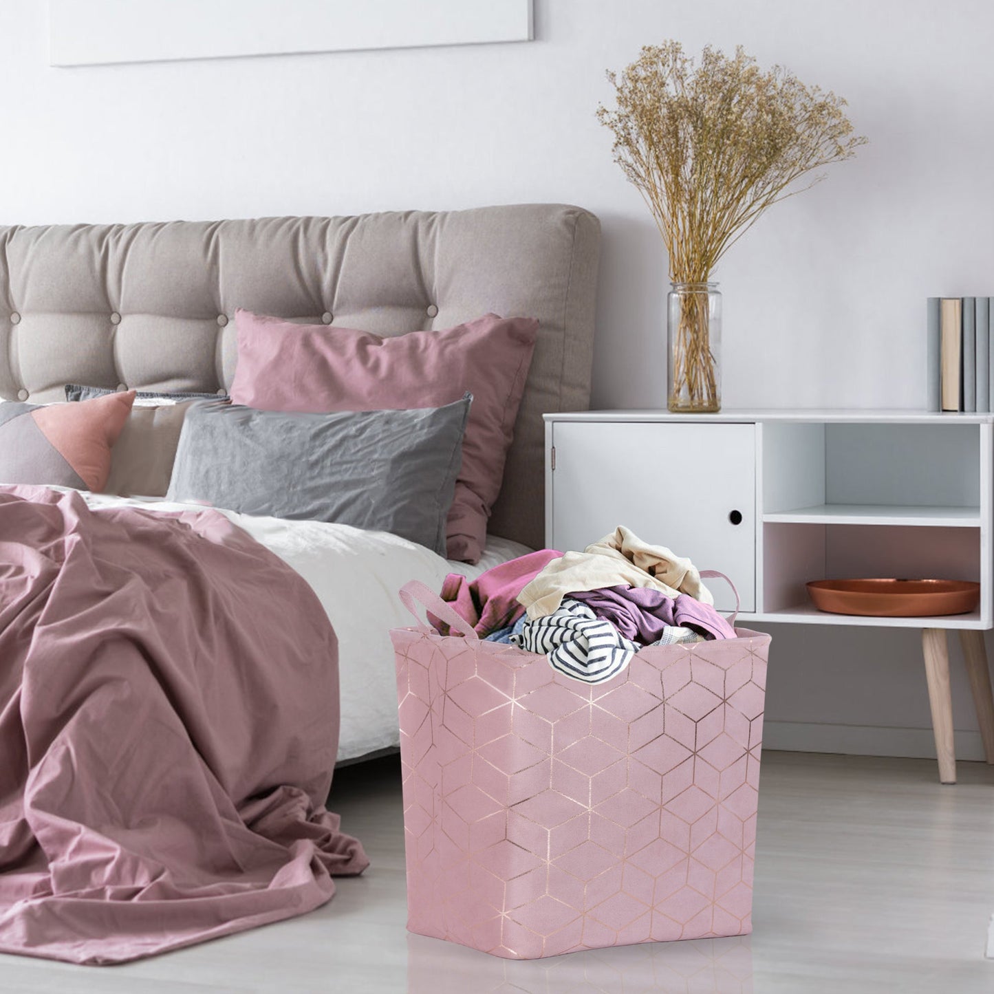 Rynx | Bronze colored pink laundry basket