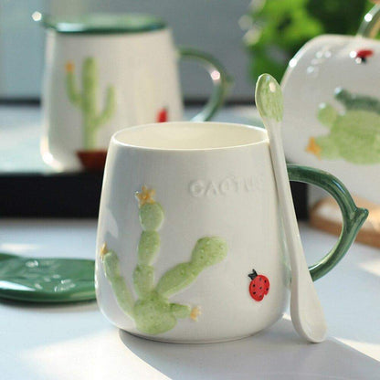 Rynx | Cactus Mug With Lid & Spoon