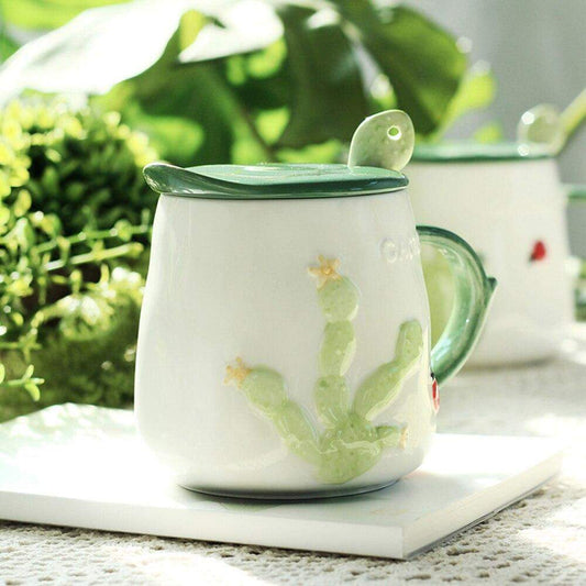 Rynx | Cactus Mug With Lid & Spoon