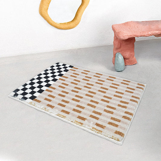 Rynx | Reversible plaid pattern bath mat