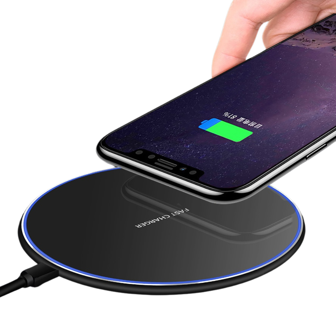 RYNX | 30W Fast Wireless Charging Pad | Premium Usb C Charging Cable Magsafe Charger For Apple Iphone, Samsung & Android - Fast Wireless Charging Pad Black with Type-C USB charging cable