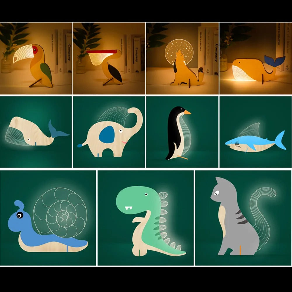 Rynx | Charming Wooden Animals LED Bedside Lamps