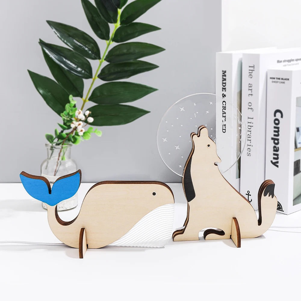 Rynx | Charming Wooden Animals LED Bedside Lamps